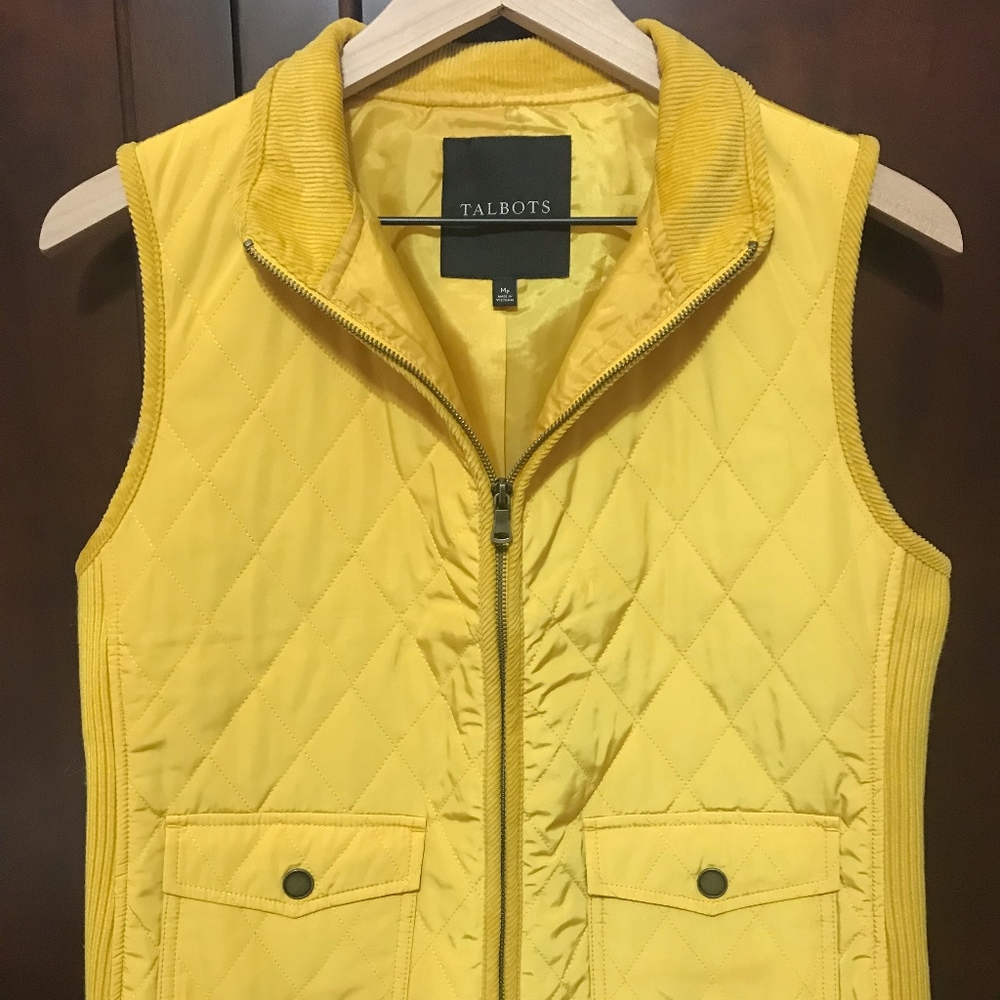 Brand New Yellow Quilted Vest